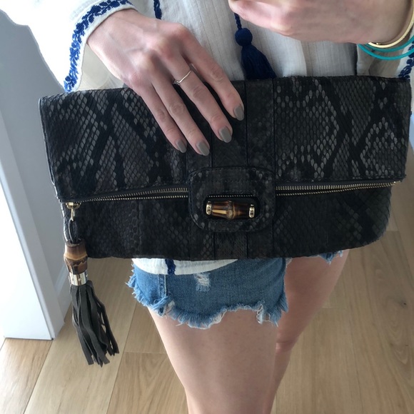 Gucci MultiColor Bamboo Python Clutch - Picture 7 of 7